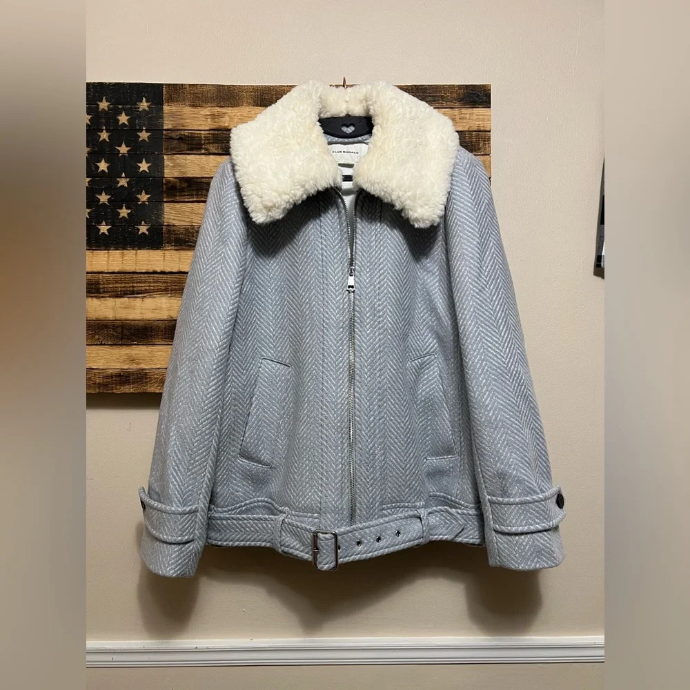 Club Monaco Textured Moto Jacket - Picture 2 of 7